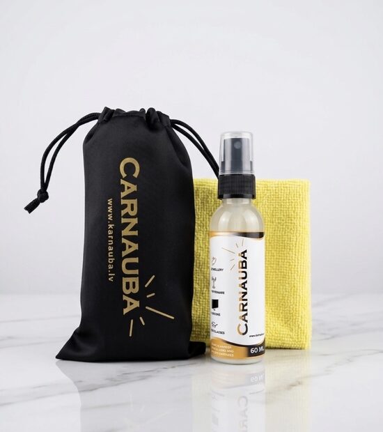Carnauba komplekts (flakons 60 ml, mikrošķiedras lupatiņa, auduma dāvanu maisiņš)